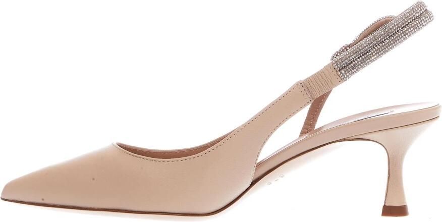Ninalilou Beige Slingback Pumps met Fiocco Strass - Foto 3