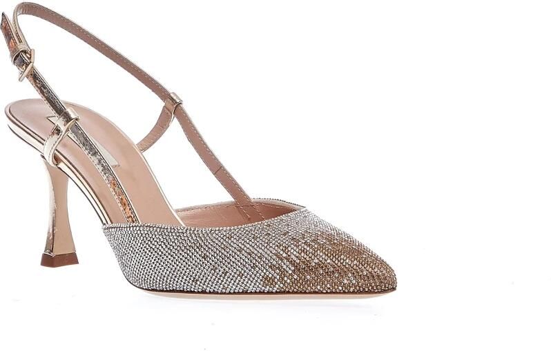 Ninalilou Zilver en Goud Strass Slingback Hakken - Foto 2