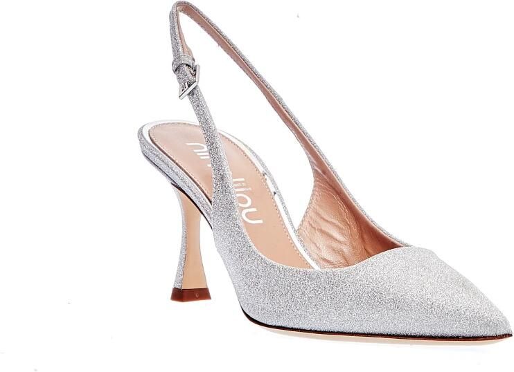 Ninalilou Zilver Glitter Slingback Pumps - Foto 2