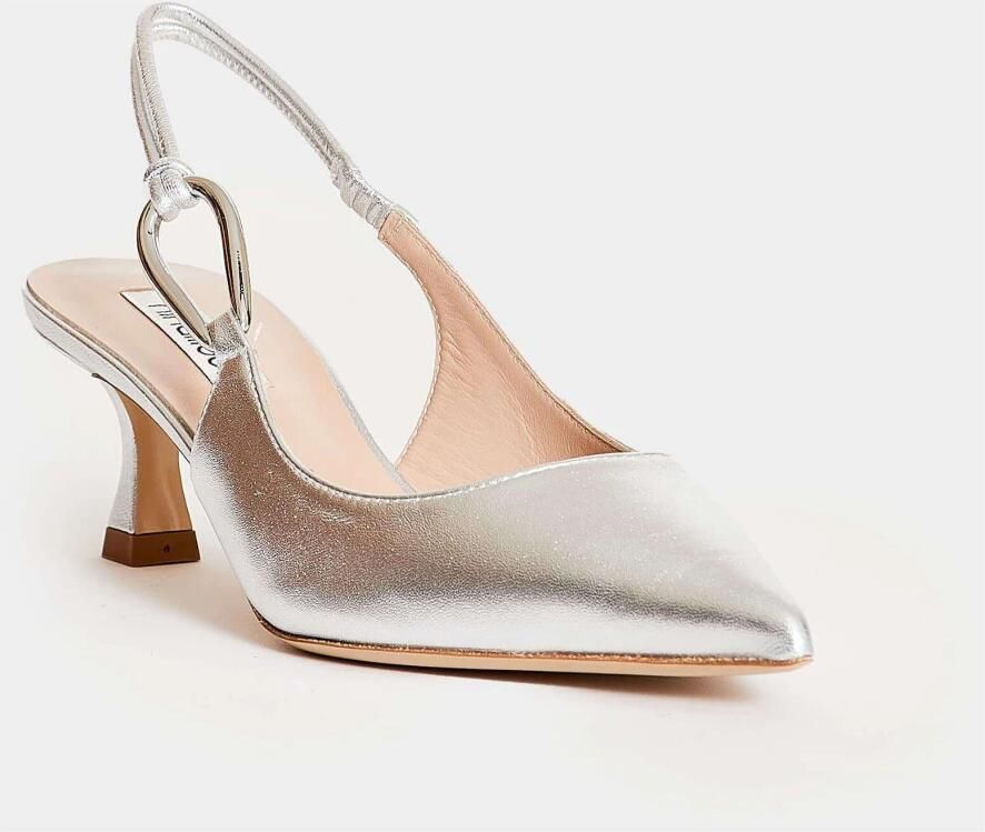 Ninalilou Zilveren Leren Slingback Pumps - Foto 2
