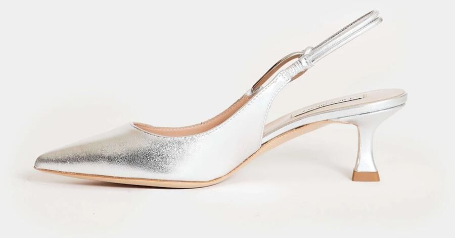 Ninalilou Zilveren Leren Slingback Pumps - Foto 3