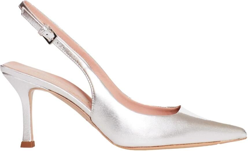 Ninalilou Zilveren Slingback Hakken Sandalen