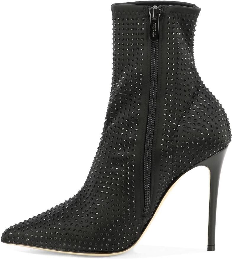 Ninalilou Zwarte enkellaarzen voor vrouwen