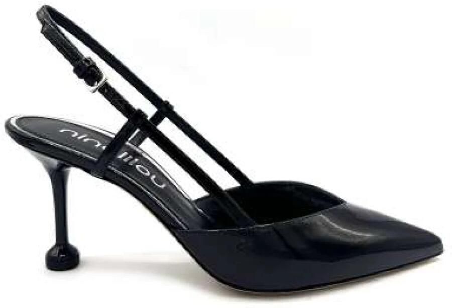 Ninalilou Zwarte Lakleren Slingback Hakken