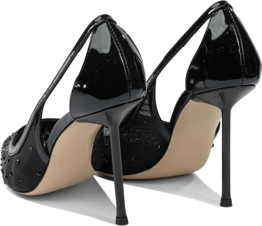 Ninalilou Zwarte leren mesh pumps - Foto 3