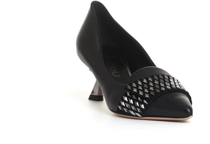 Ninalilou Zwarte Leren Pump met Strass-patronen - Foto 2