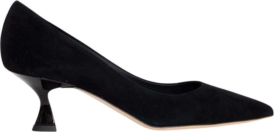 Ninalilou Zwarte Suède Gesp Pumps