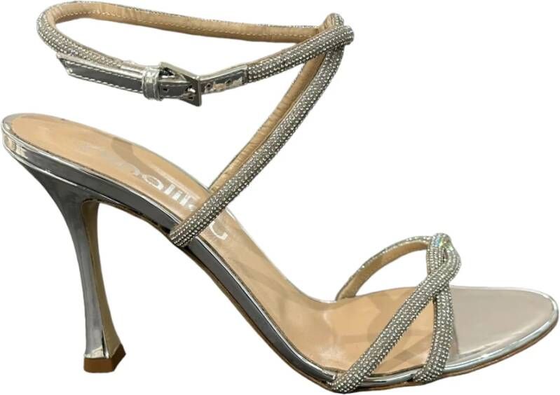 Ninalilou Spiegelsandaal met Enkelband Gray Dames
