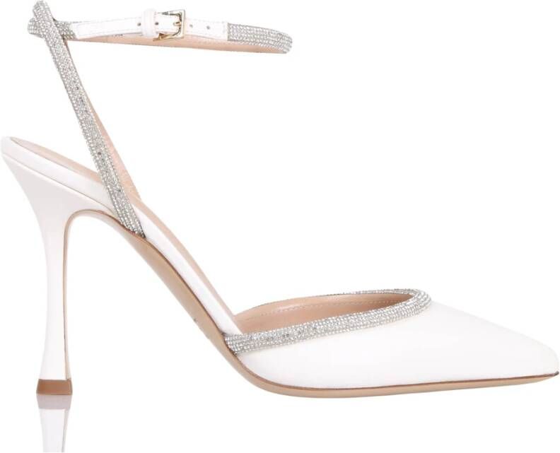 Ninalilou Strass Enkelband Hakken White Dames