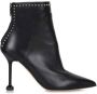 Ninalilou Studded Leren Enkellaars Zwart Black Dames - Thumbnail 1