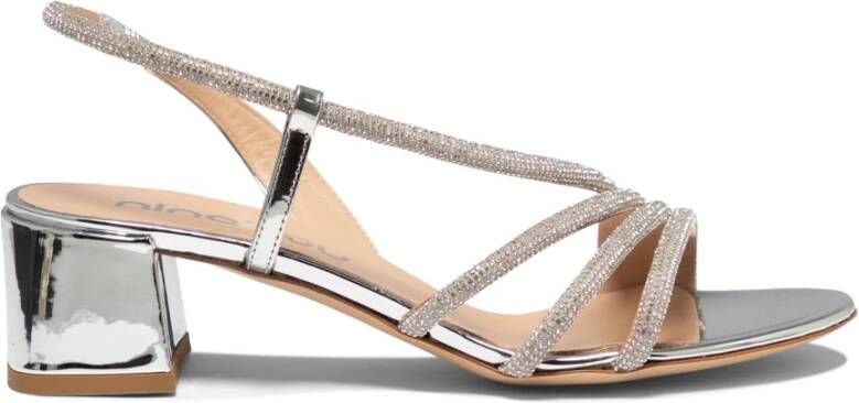 Ninalilou Zilveren Sandalen voor Vrouwen