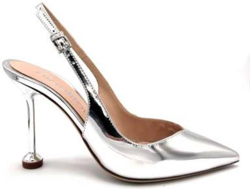Ninalilou Zilveren Spiegel Slingback Hakken