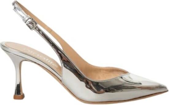 Ninalilou Zilveren Spiegel Slingback Sandaal