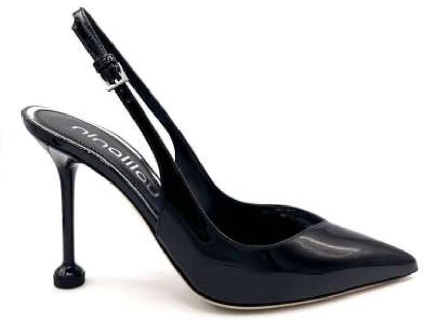 Ninalilou Zwarte Lakleren Slingback Hakken