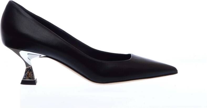 Ninalilou Zwarte Leren Pumps voor Vrouwen