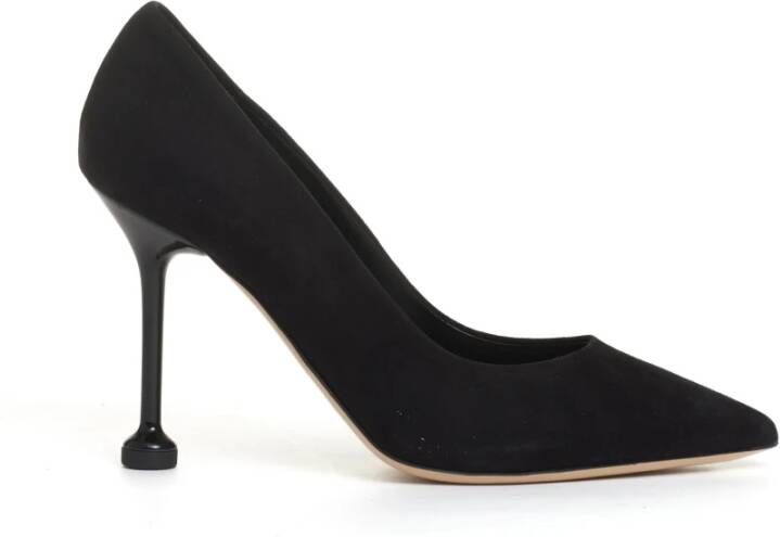 Ninalilou Zwarte suède pump met metallic hak - Foto 1