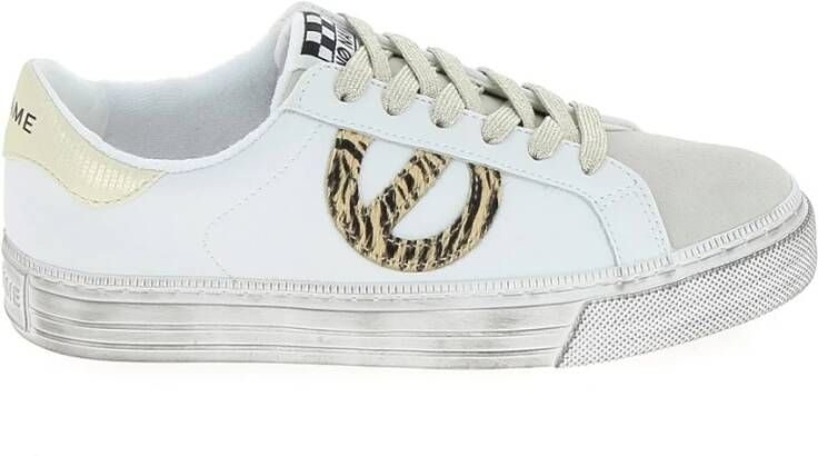 No Name Dames sportschoenen Strike side nappa p.zebra Wit Dames