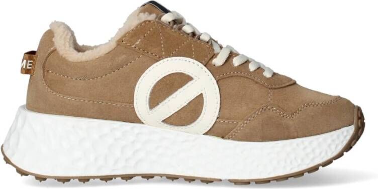 No Name Leren Sneakers met Uitneembare Binnenzool Beige Dames