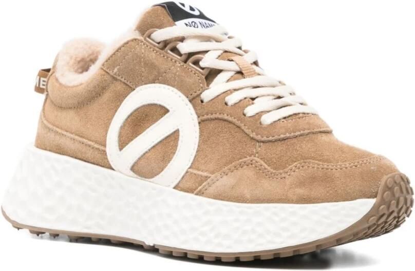 No Name Leren Sneakers met Uitneembare Binnenzool Beige Dames - Foto 2
