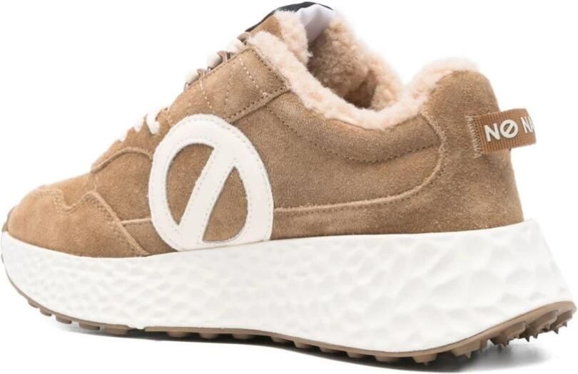 No Name Leren Sneakers met Uitneembare Binnenzool Beige Dames - Foto 6
