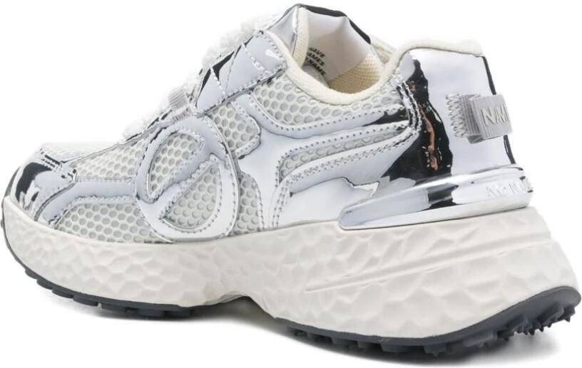 No Name Zilveren en Witte Sneakers voor Vrouwen