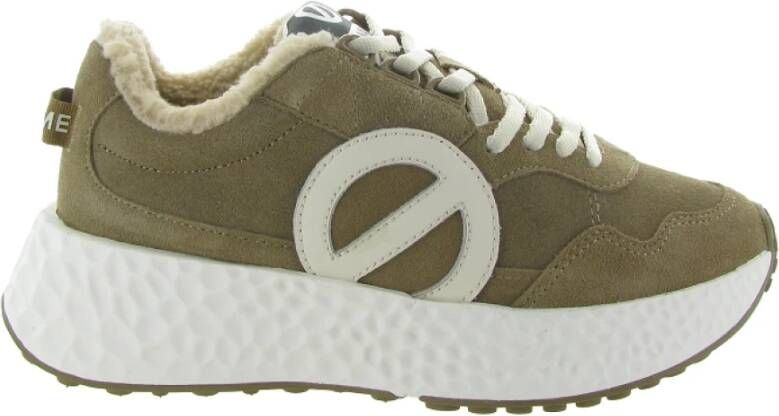 No Name Leren Sneakers met Uitneembare Binnenzool Beige Dames - Foto 4