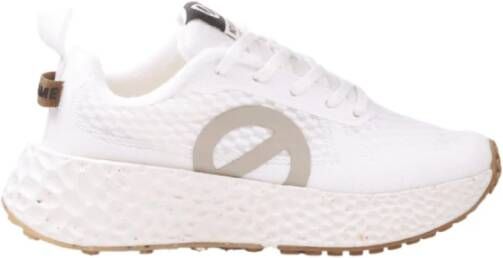 No Name Witte Mesh Sneakers met Logo Details