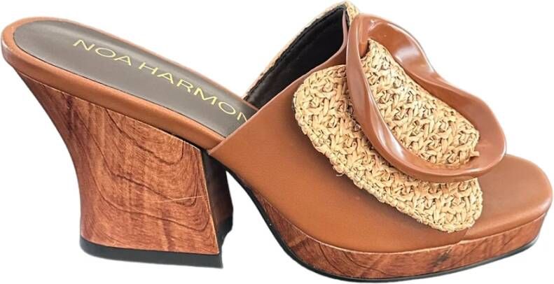 Noa Harmon Bicolor vegan leren sandalen met gesp Brown Dames