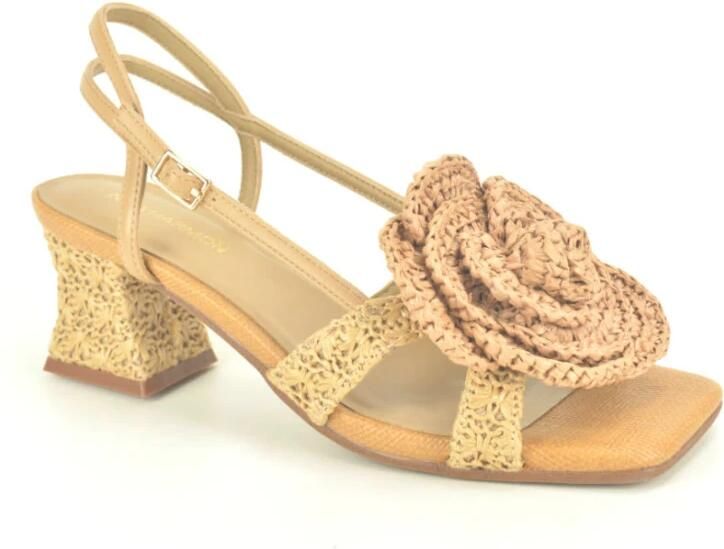 Noa Harmon Raffia Sandal Bloem 4cm