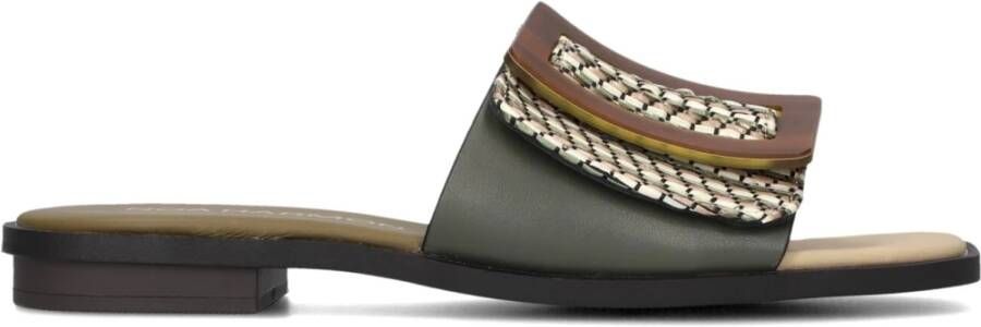 NOA HARMON Slippers Dames 9735 Maat: 37 Materiaal: Papierstro Kleur: Groen