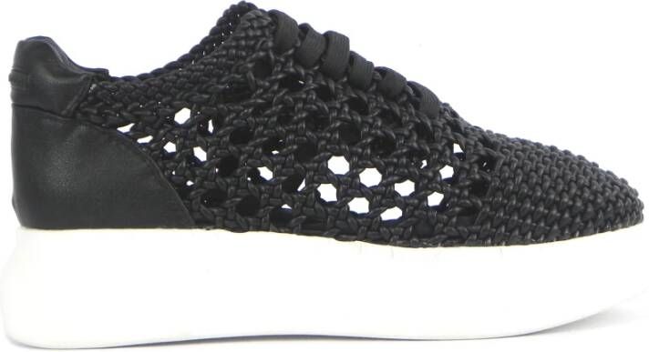 Noa Harmon Zwarte Geweven Sneakers Black Dames