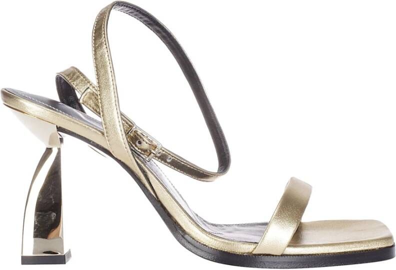 Nodaleto Gouden Metallic Hakken Sandalen Angel E