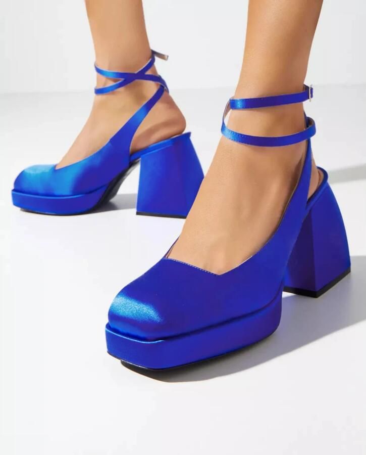 Nodaleto Blauwe Vierkante Neus Hoge Hakken - Foto 2