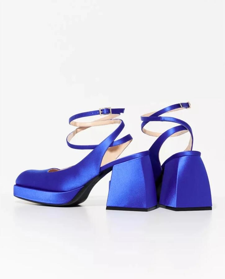 Nodaleto Blauwe Vierkante Neus Hoge Hakken - Foto 4