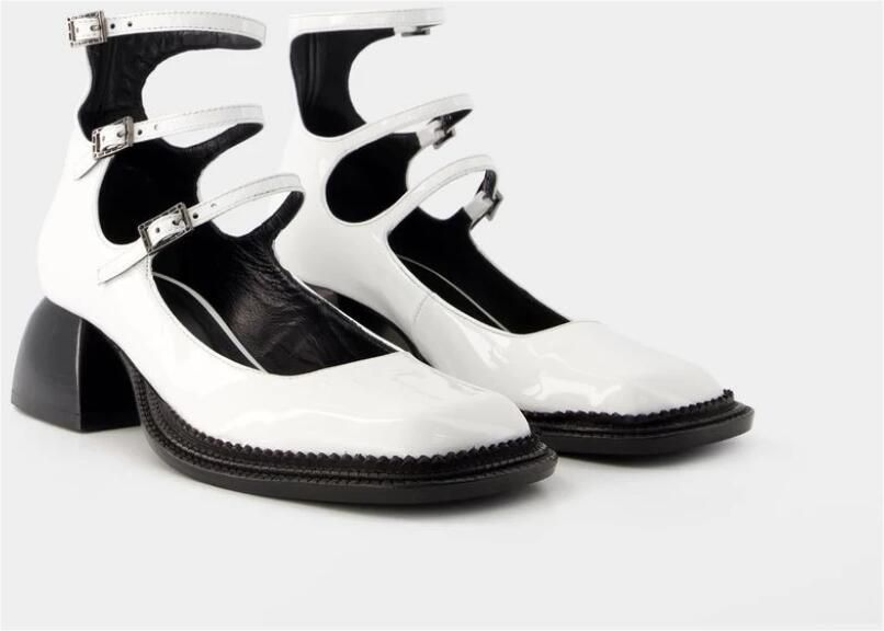 Nodaleto Witte Leren Pumps Ronde Neus Wit Dames