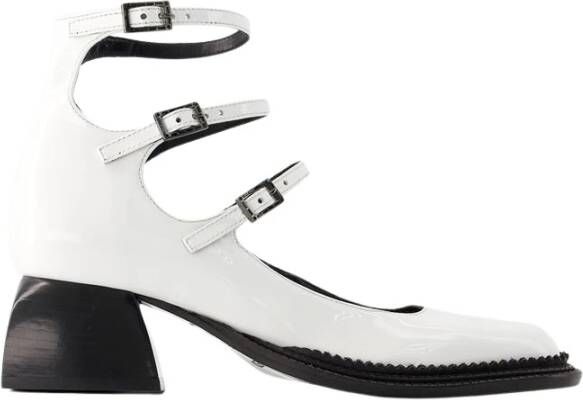 Nodaleto Witte Leren Pumps Ronde Neus White Dames