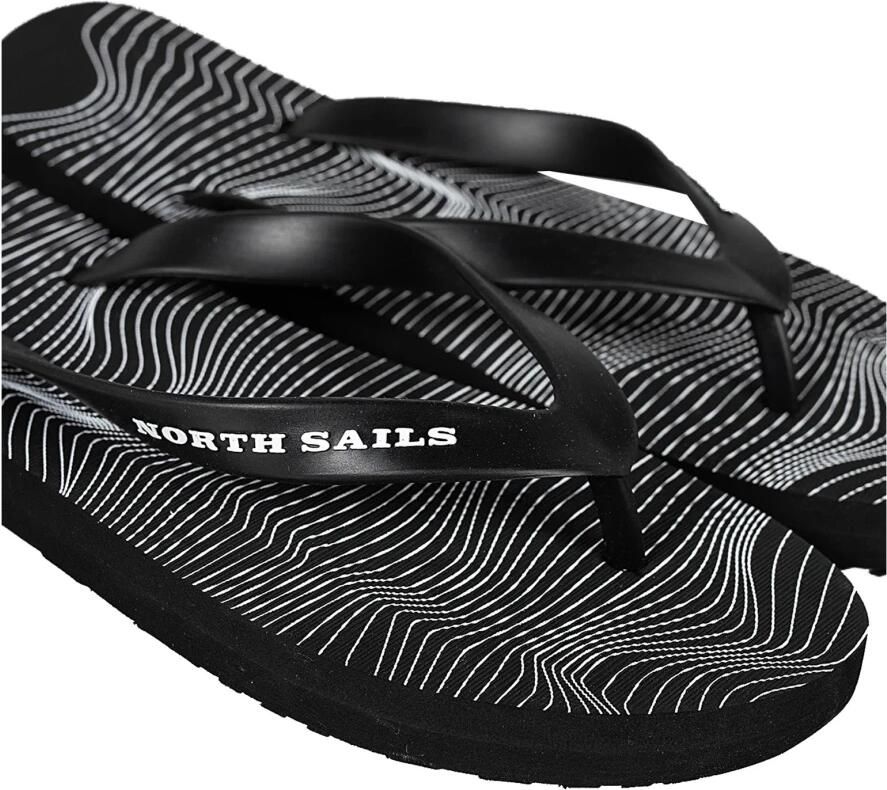 North Sails Comfortabele Instap Sandalen met Ingedrukte Merknaam Zwart