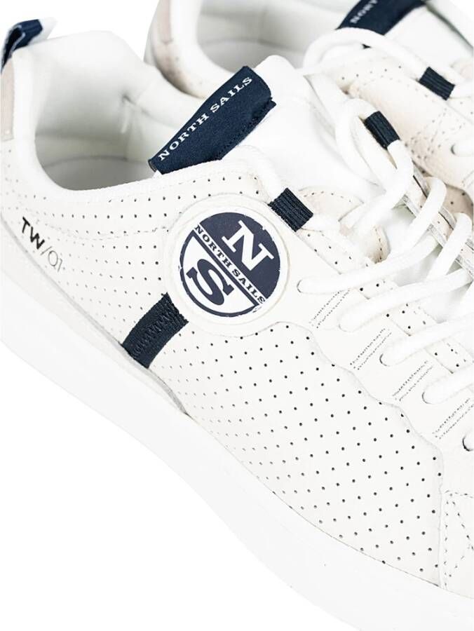 North Sails Premium Leren Witte Sneakers Tw-01 White Heren - Foto 2