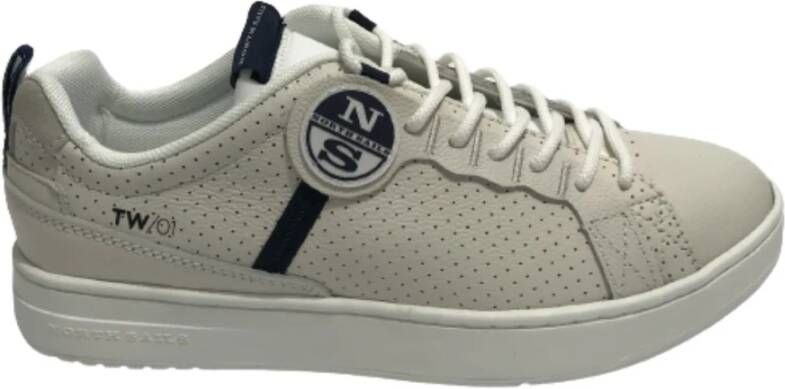 North Sails Premium Leren Witte Sneakers Tw-01 Wit Heren