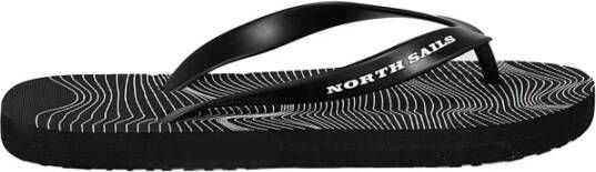 North Sails Comfortabele Instap Sandalen met Ingedrukte Merknaam Zwart