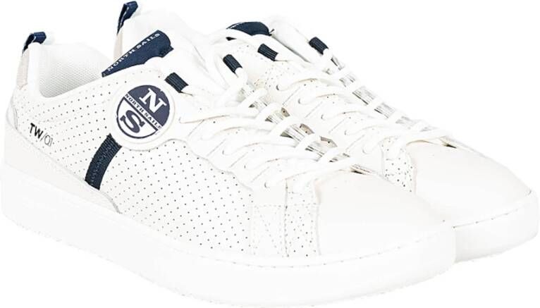 North Sails Premium Leren Witte Sneakers Tw-01 White Heren