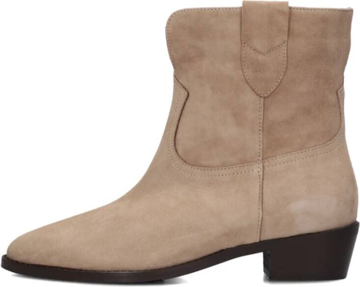 Notre-v Beige Suède Enkellaarsjes