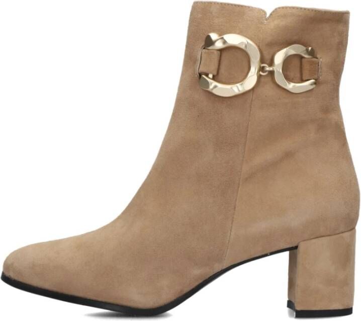 Notre-v Beige Suède Enkellaarsjes met Blokhak - Foto 2