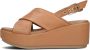 Notre-V Notre V 123096 Sandalen Met Sleehak Dames Camel - Thumbnail 3