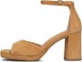Bruiloft Bruin Tinten 99924 Sandalen Dames Cognac - Thumbnail 2