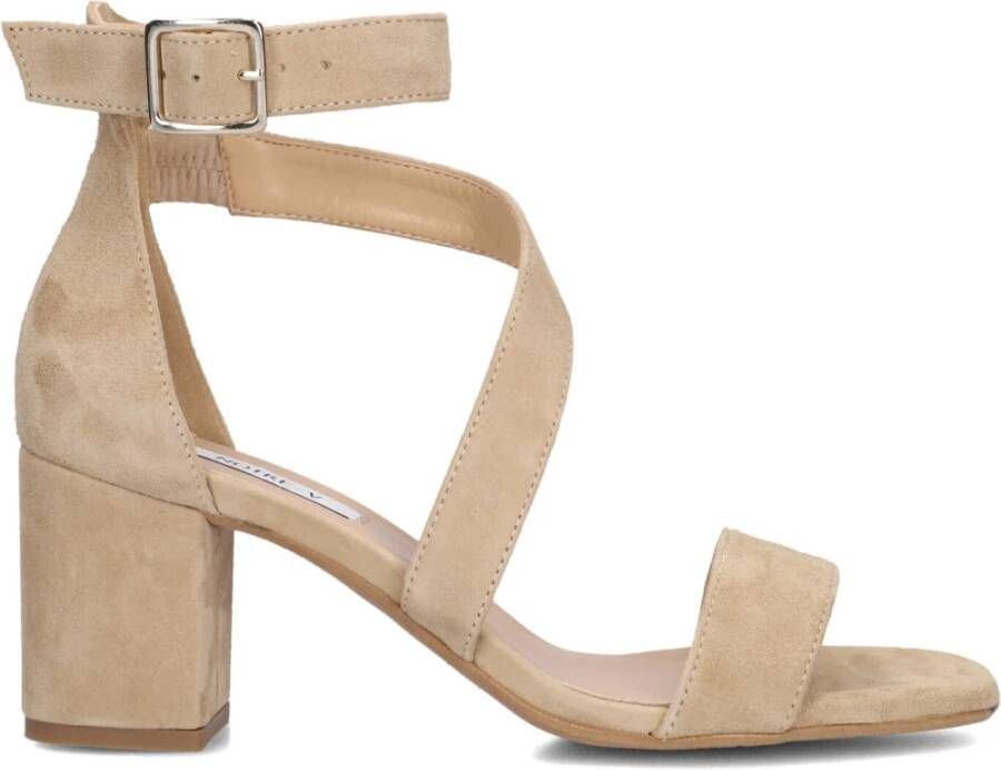 Notre-v Elegante beige sandalen met blokhak - Foto 2