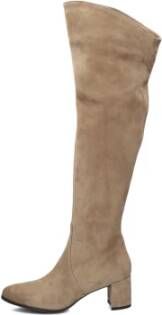 Notre-v Elegante Suède Hoge Laarzen 8597 Beige Dames
