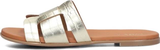 Notre-v Gouden leren slippers