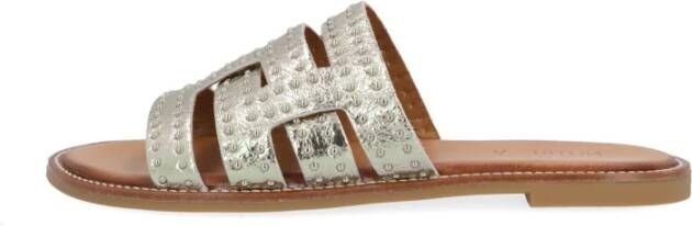 Notre-v Gouden Metallic Cut Out Slipper Gray Dames - Foto 5