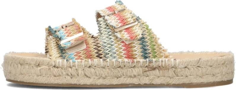 Notre-v Kleurrijke Raffia Slipper met Metalen Gesp - Foto 2